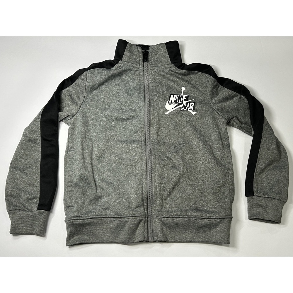Nike Air Jordan Gray Black Michael Basketball Zip Jacket‎ Youth Boys Size 2T